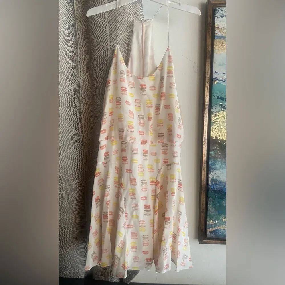 Joie Mini Dress Macaroon Print Silk Sleeveless Sz Small NWT